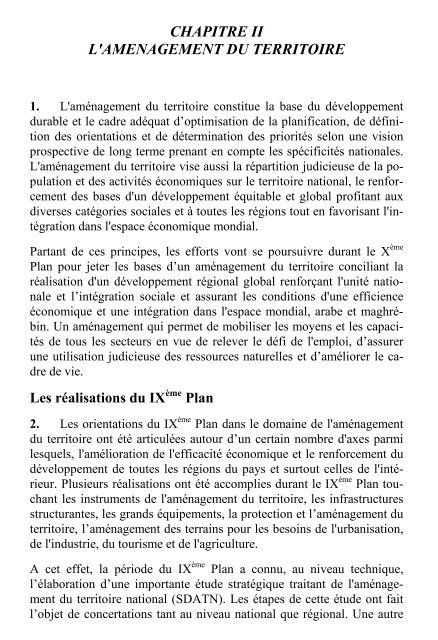 X plan tome2 - MinistÃ¨re du dÃ©veloppement et de la coopÃ©ration ...