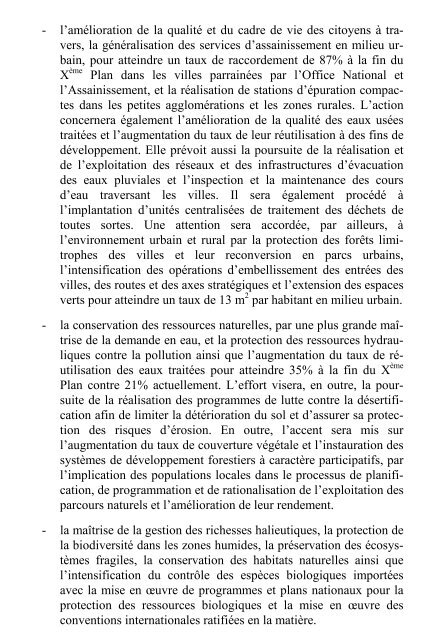 X plan tome2 - MinistÃ¨re du dÃ©veloppement et de la coopÃ©ration ...