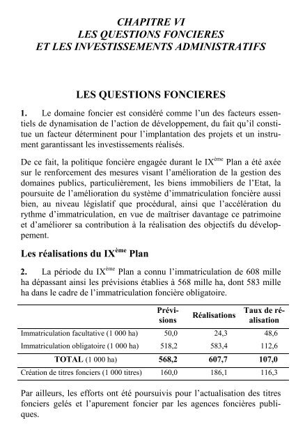 X plan tome2 - MinistÃ¨re du dÃ©veloppement et de la coopÃ©ration ...