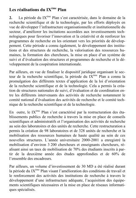 X plan tome2 - MinistÃ¨re du dÃ©veloppement et de la coopÃ©ration ...