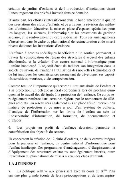 X plan tome2 - MinistÃ¨re du dÃ©veloppement et de la coopÃ©ration ...