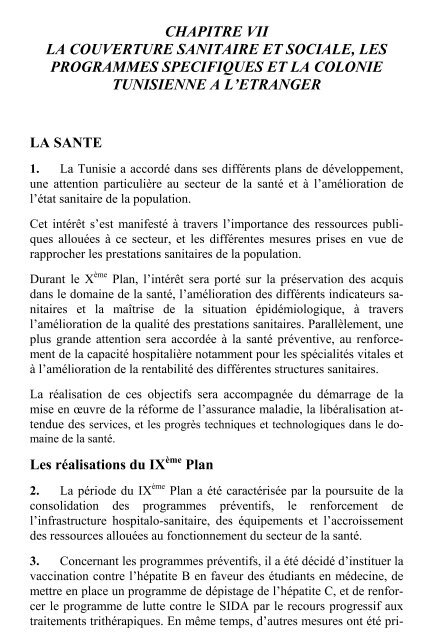 X plan tome2 - MinistÃ¨re du dÃ©veloppement et de la coopÃ©ration ...