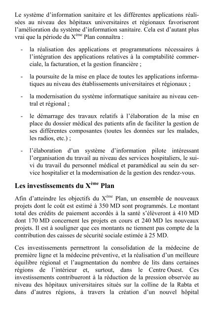 X plan tome2 - MinistÃ¨re du dÃ©veloppement et de la coopÃ©ration ...