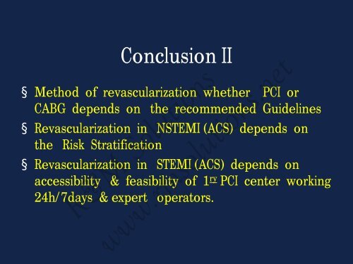 ESC Guidelines of Myocardial Revascularization ... - cardioegypt2011