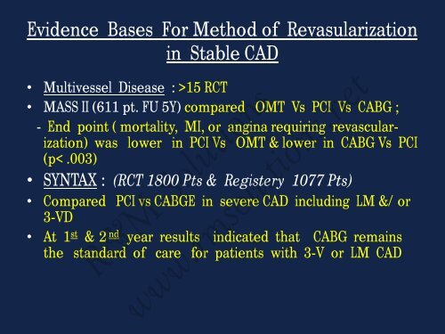 ESC Guidelines of Myocardial Revascularization ... - cardioegypt2011