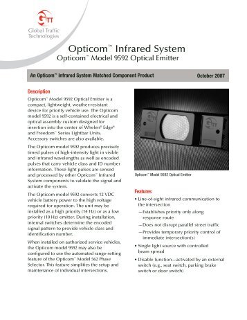 GTT Opticom Infrared Model 9592 Emitter - Temple, Inc.