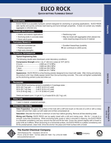 Euco Rock Technical Data Sheet - Euclid Chemical Co