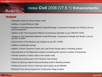 midas Civil 2006 (V7.6.1) Enhancements - CSP Fea