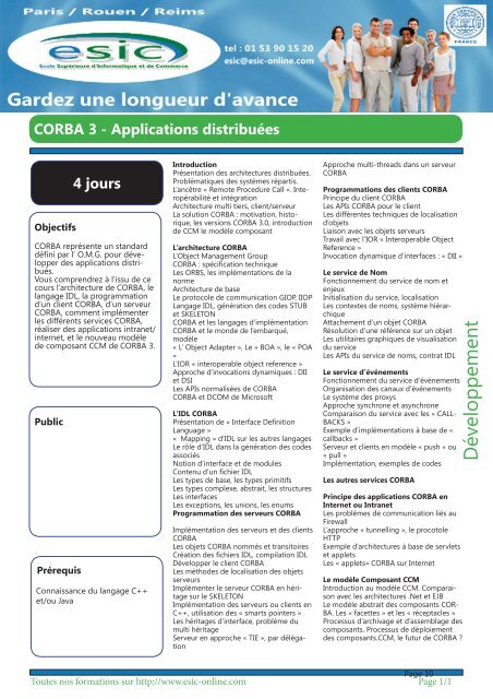 3 jours - Groupe ESIC