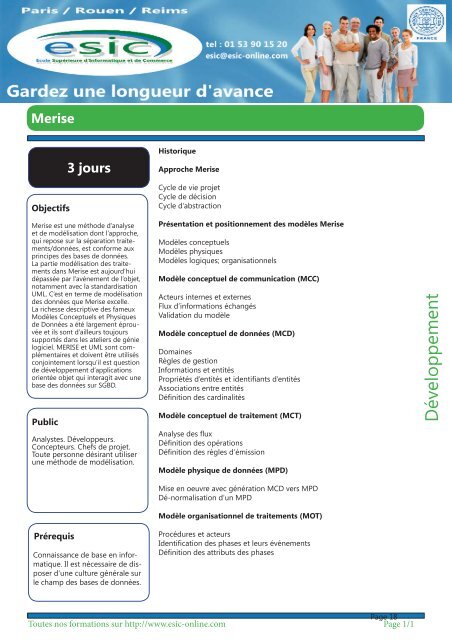 3 jours - Groupe ESIC