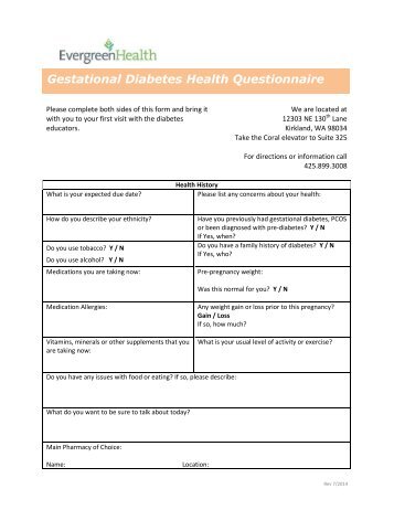 Pre-Visit Health Questionnaire