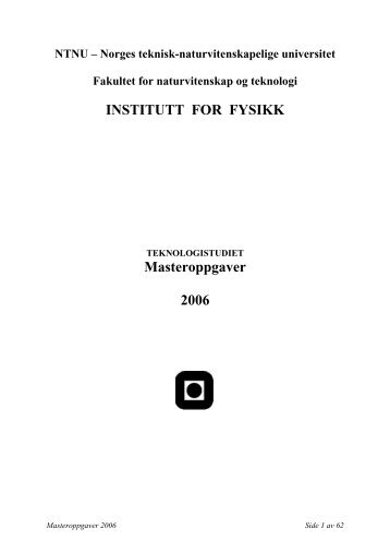 DIPLOM 2005 - Fysikk - NTNU