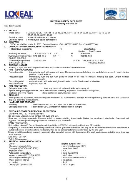 MATERIAL SAFETY DATA SHEET - Akd Tools