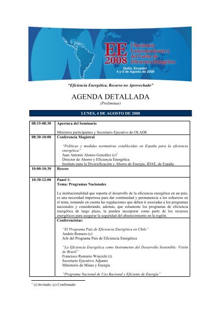 I SEMINARIO LATINOAMERICANO Y DEL CARIBE - OLADE