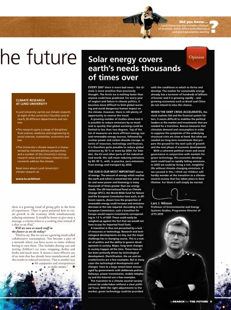 "ReSearch for the Future" magazine (Pdf, 10 Mb) - Lund University