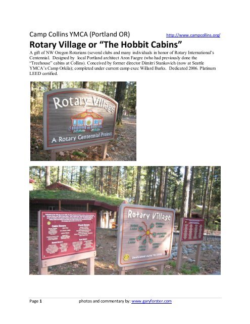 The Hobbit Cabins Of Camp Collins Gary Forster