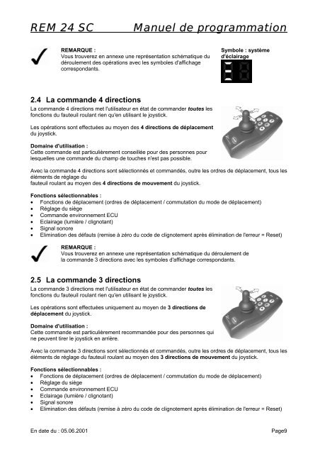 Invacare® Manipulateur REM 24 SC Manuel de programmation ...