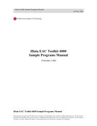 iData EAC Toolkit 4000 Sample Programs Manual - Iris ID