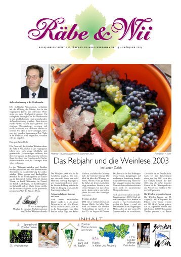 Das Rebjahr und die Weinlese 2003 - Branchenverband Zürcher Wein