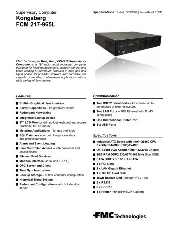 Kongsberg FCM 217-965L - Measurement Solutions - FMC ...