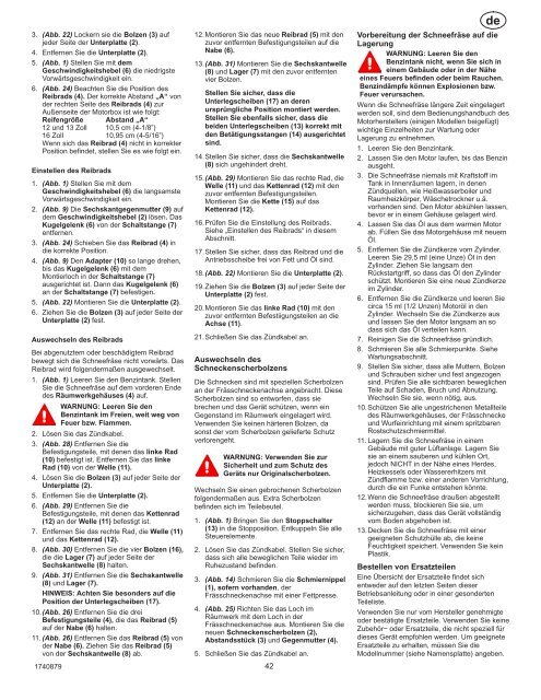 Instruction Book Snow Thrower Model 6291500X61 ... - Technik.sk