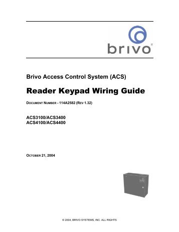 (ACS) Reader Keypad Wiring Guide - Brivo Systems