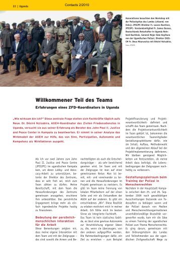 Willkommener Teil des Teams - Ziviler Friedensdienst