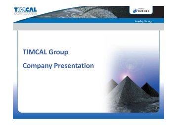 Company Presentation - Timcal Graphite