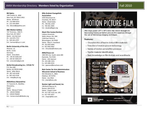 2010_fall_institutio.. - the Association of Moving Image Archivists