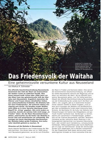 Das Friedensvolk der Waitaha