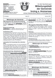 Mitteilungsblatt der Gemeinde Inning a. Ammersee