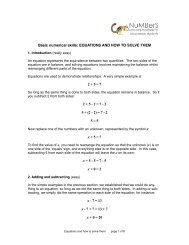 Basic numerical skills: EQUATIONS AND HOW TO SOLVE THEM 2+ ...