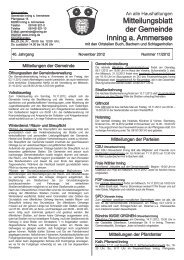 Mitteilungsblatt (PDF) - Gemeinde Inning a. Ammersee
