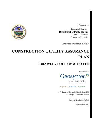 construction quality assurance plan brawley ... - County of Imperial