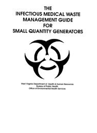 Small Quantity Generators Infectious Medical Waste Guide - DHHR