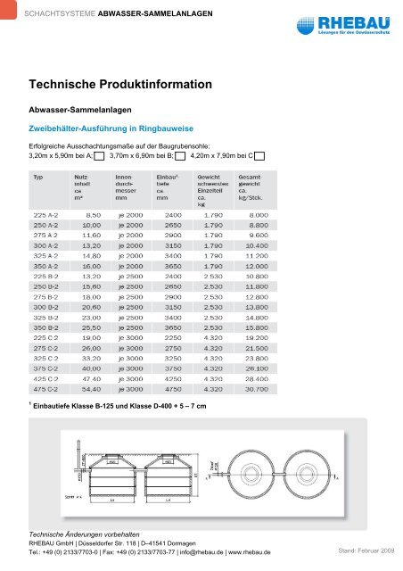 Technische Produktinformation - Rhebau GmbH