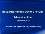 Research Administrator's Forum