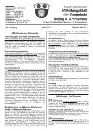 Mitteilungsblatt der Gemeinde Inning a. Ammersee