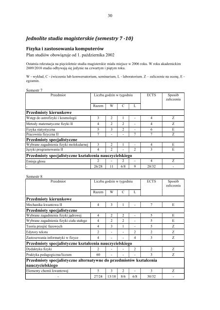 Uniwersytet SzczeciÅski WydziaÅ Matematyczno â Fizyczny