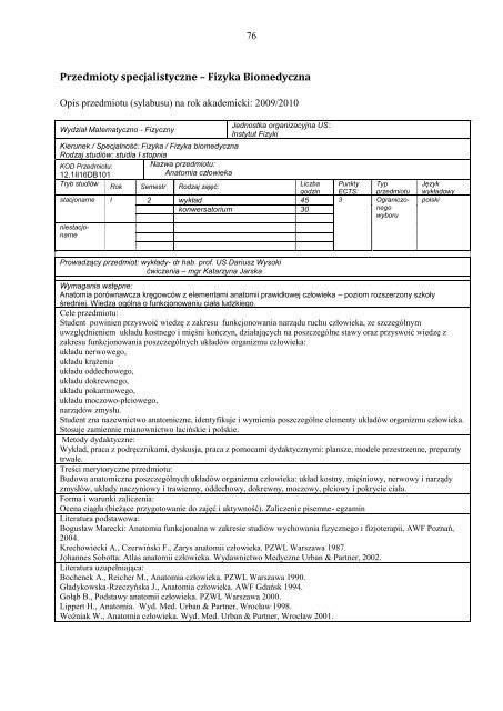 Uniwersytet SzczeciÅski WydziaÅ Matematyczno â Fizyczny