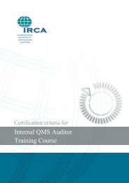 Internal QMS Auditor Training Course - IRCA