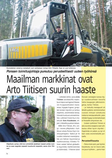 Maailman markkinat ovat Arto Tiitisen suurin haaste s. 74