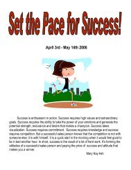 Set The Pace For Success Pacesetters Program