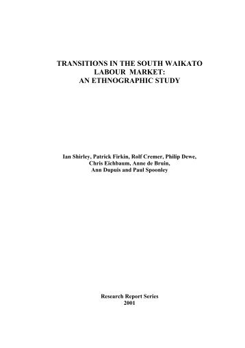 transitions in the south waikato labour market: an ethnographic study