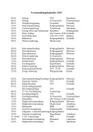 Veranstaltungskalender 2011 - Gemeinde Güntersleben