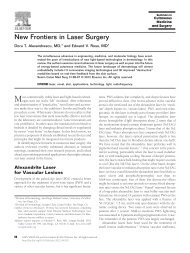 New Frontiers in Laser Surgery - Alma Lasers