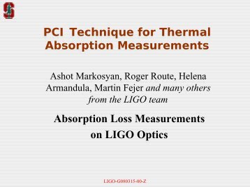 Photothermal Common-Path Interferometer - LIGO