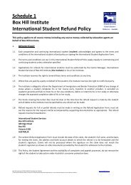 Refund Policy - Box Hill Institute of TAFE