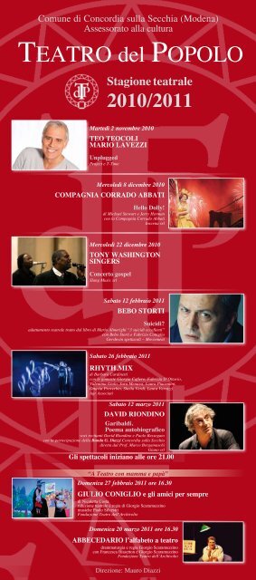 Pieghevole stagione teatrale 2010-11.pdf - Comune di Concordia ...