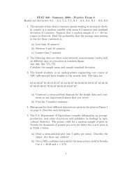STAT 345 - Summer, 2005 - Practice Exam 3 Based on sections: 6.1 ...